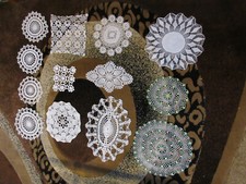 13 piece Lace Doily Lot various sizes and designs New Doilies  3 of 7 Lots 