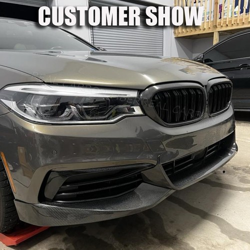 Alerón labial de parachoques delantero de carbono real para BMW G30 530i 540i 550i Base 2017-2019 - Imagen 3 de 14
