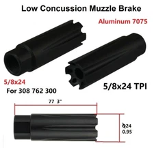 Competition 5/8x24 Thread Low Concussion Muzzle Brake Compensator For 308 .308