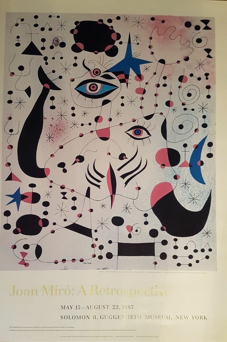 joan miro ヴィンテージ　ポスター JOAN MIRO Original Vintage Color Lithograph Poster GALERIE