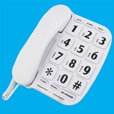 Big Button Phone Corded Telephone Elderly Handsfree Speakerphone Desk Wall Mount