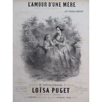 PUGET Loïsa Die Liebe einer Mutter Gesang Klavier ca1850