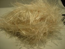 LION BRAND FUN FUR EYELASH IVORY BEIGE CREAM KNITTING CROCHET DESIGNER YARN 53G