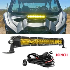Can-Am X3 Light Bar Shock Mount & 10" Single Row AMBER LED Light Bar+wire kit