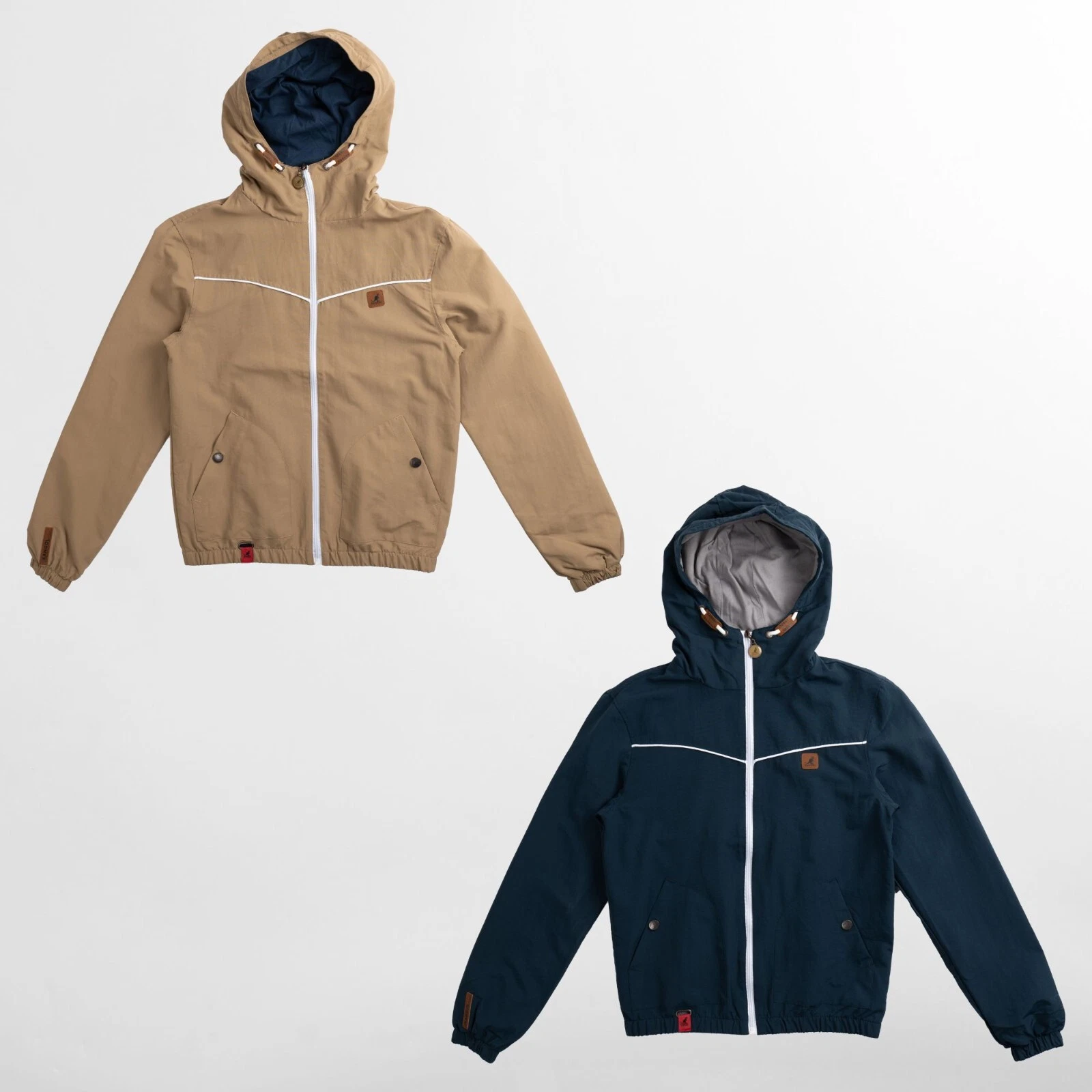 Mens Kangol Contrast Piping Hooded Windbreaker Summer Jacket- K601222
