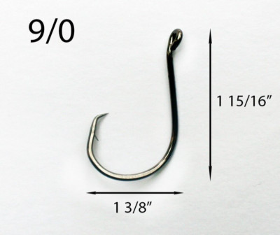 PACK OF 10 Size 9/0 TACKLEWORKS Offset Circle Fishing Hooks 7384