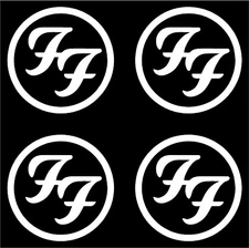 4 Small Foo Fighters band Logo Vinyl Decal Laptop FF Car Window Speaker Sticker