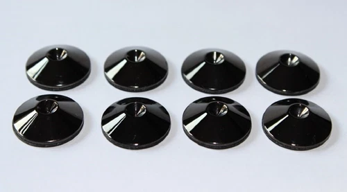 Isolation Floor Protector Speaker & Subwoofer Spike Shoes Pads (x8) Nickel Black