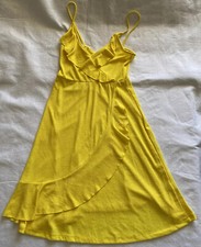 Zara Women’s Size Small Yellow Knit Spaghetti Strap Dress/ 18-45