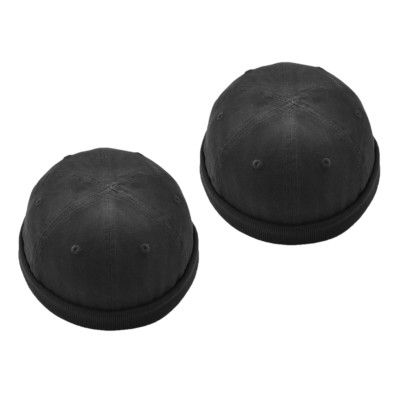 2x Mens Skullcap   Docker Mütze Mütze Sailor Fisherman Retro Hat Black