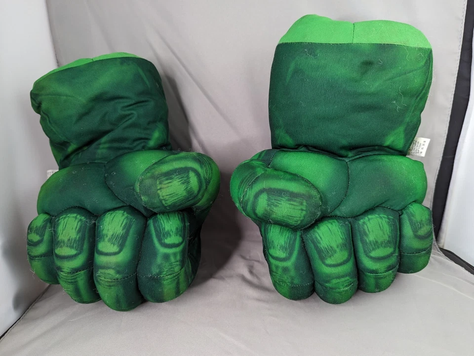 Green Superhero Gloves Cosplay Costume Smash Hands Big Soft Plush Hero Fists - Image 2 of 4