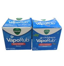 (1) Vicks VapoRub Original & (1) Childrens 1.7oz Cough Suppressant Ointment