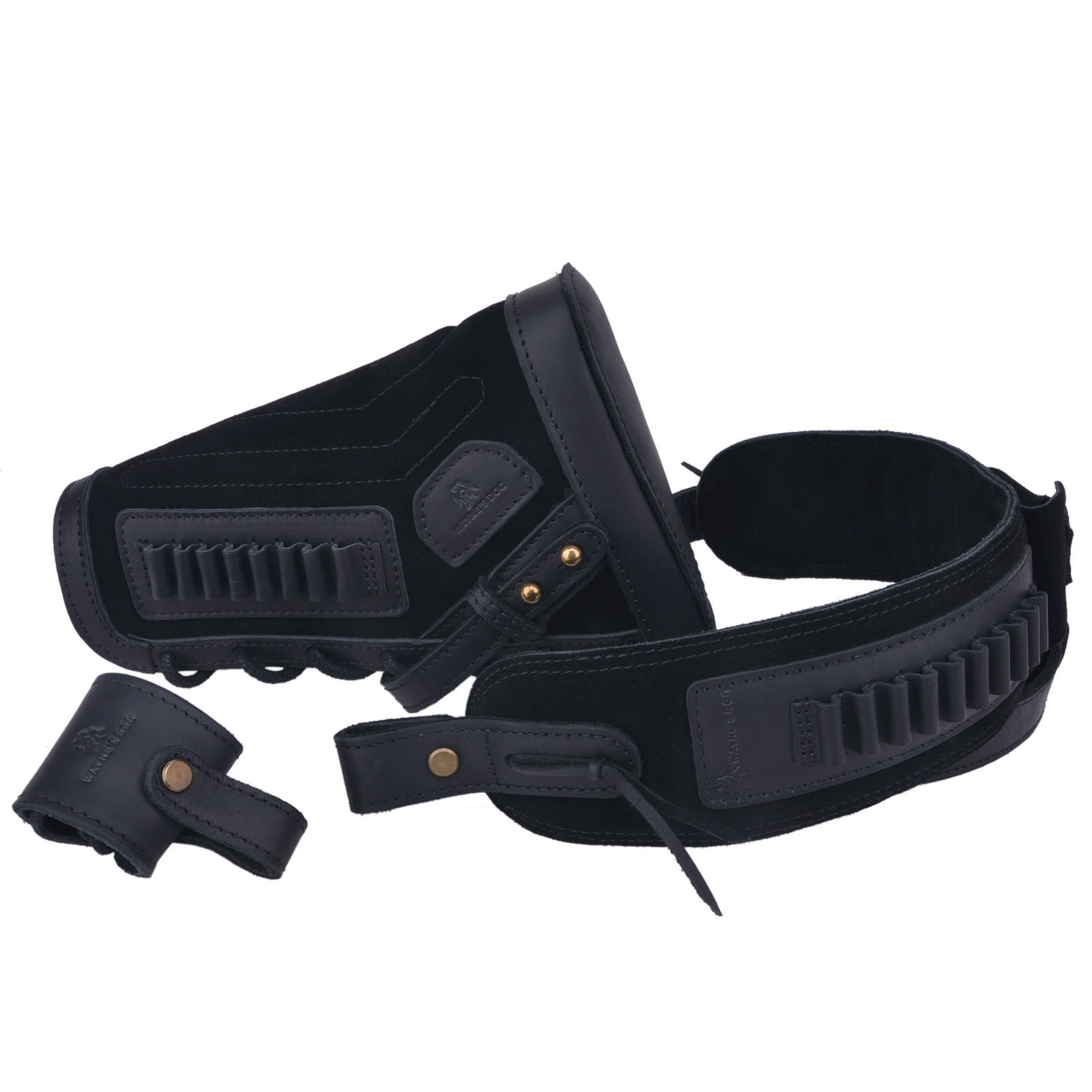 1 Set Leather Buttstock No Drill Shell Holder with Gun Sling Left Handed .22MAG