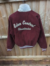 Maple Burgundy Corduroy Varsity Jacket size Medium Chainstitch Kelly Cheerleader