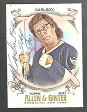 HOCKEY LEGEND JEFF CARLSON SIGNED 2021 ALLEN & GINTER CARD HANSON BROS SLAP SHOT