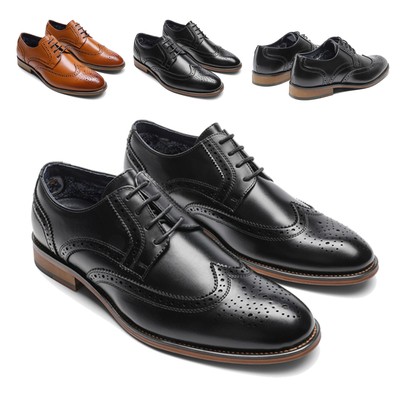 Mens Carved Brogues Lace Up Real Leather Formal Dress Business Wedding Shoes New