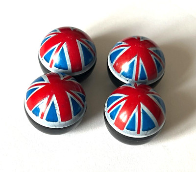 Reifen Ventil Staubkappen UK Flagge Auto Fahrrad Motorrad BMX Ventil Kunststoff x4