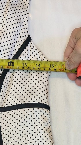 Shelli Segal Dress -Trim White With Black Polkadot Dress Size Small - Picture 8 of 8