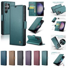 For Samsung Galaxy S24 S23 Plus Slim Leather Wallet Magnetic Flip Phone Case
