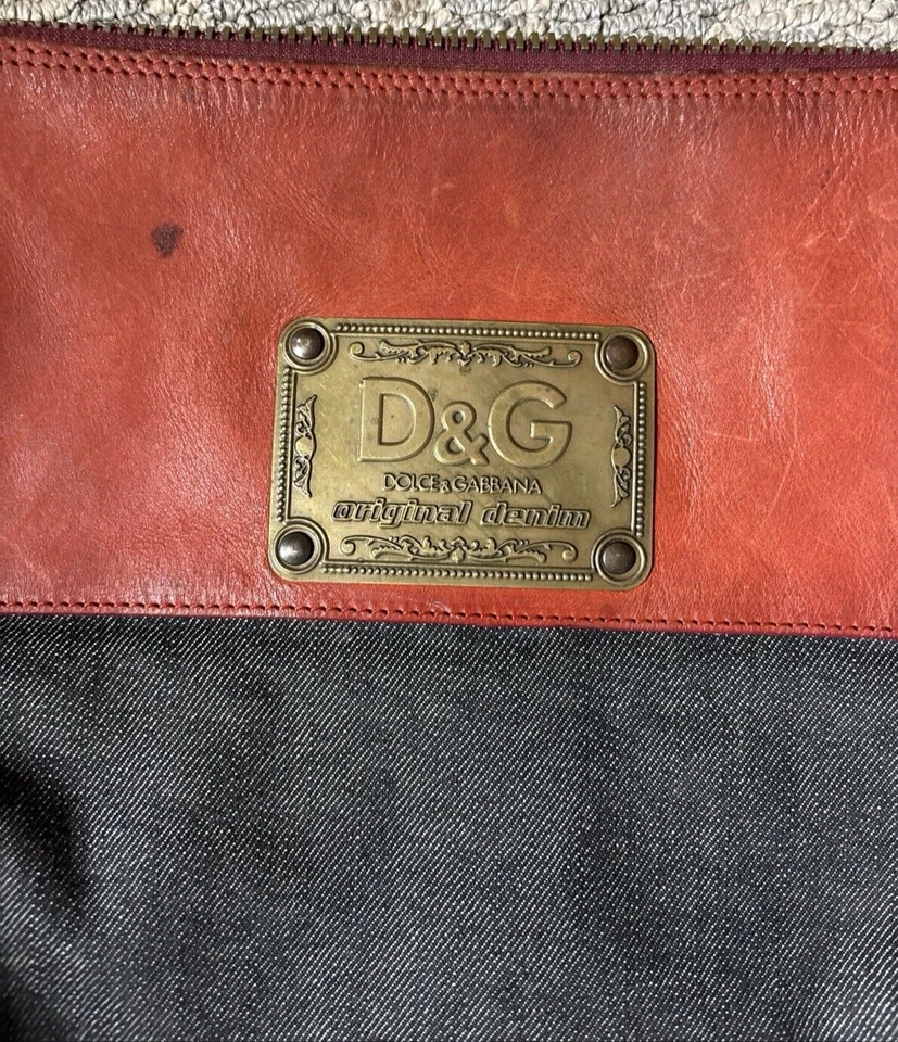 Cartera para mujer Dolce & Gabbana de cuero/algodón dos tonos marrón D&G Foto 3 de 4