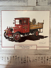 1926 Ford Model T Gauld Pumper Fire Truck Pumper Art Print Calendar Ad 12x9.5 1926 Ford Model T Gauld Pumper Fire Truck Pumper Art Print Calendar Ad 12x9.5