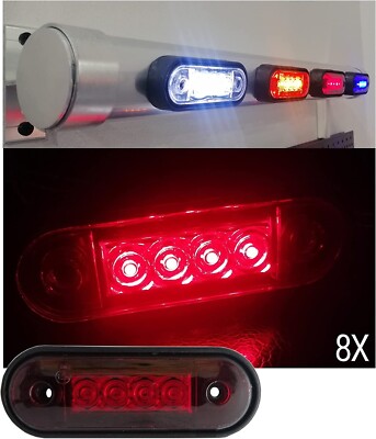 Easy Flush Gebogen Für Rot Heck LED Marker Lichter X8 Lkw Stange Nein Ausschnitt