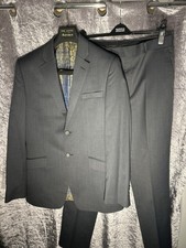Ted Baker Elevated Grey Tailored Suit 38L / 32L Wool Blend Excellent Condition