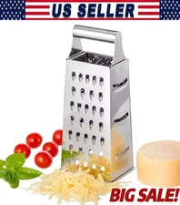 Kitchen Stainless Steel 4-Sided Box Food Grater Vegetable Cheese Slicer Shredder