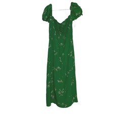 NWT Faithfull Myrtille Midi Dress green floral women's xl boho cottage garden