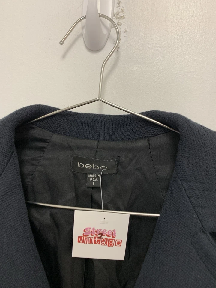 Vintage Y2K Bebe Navy Military Coat Jacket Blazer Small - Image 2 of 4