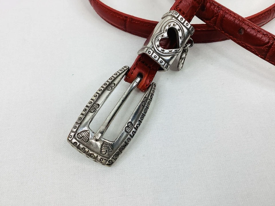 BRIGHTON Women’s Leather Belt Red SKINNY SIZE 30” Width 1/2” - Image 2 of 4