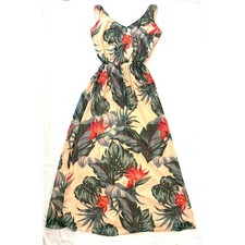 Show Me Your Mumu Tropical Floral Bird of Paradise Maxi Dress Peach Small