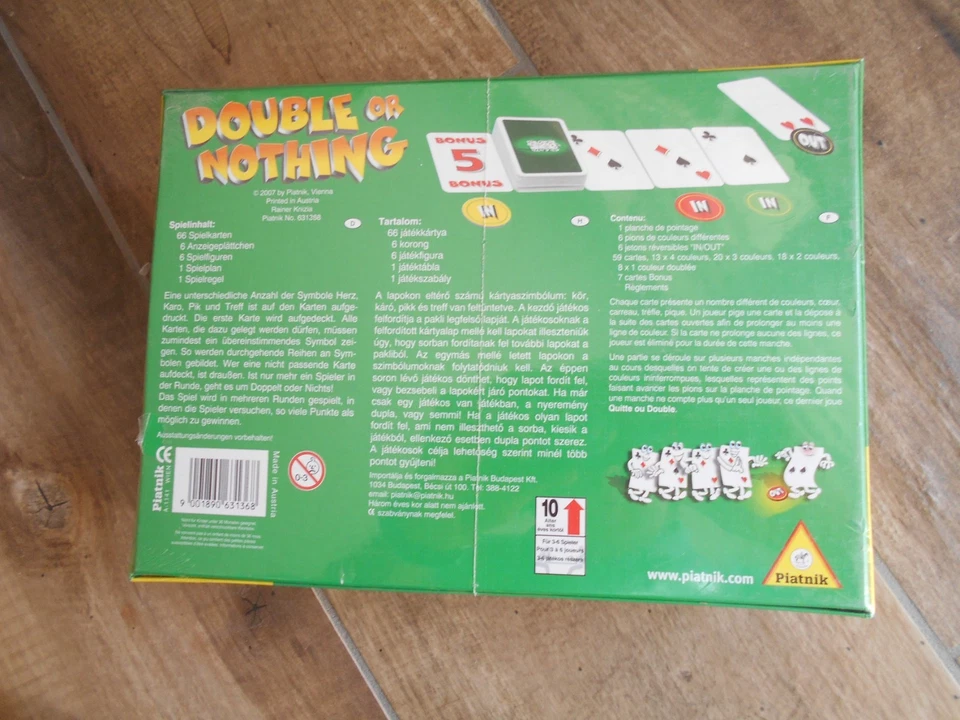 Double or Nothing (Piatnik). Strategisches Kartenspiel von R. Knizia. OVP, Folie - Bild 2 von 4