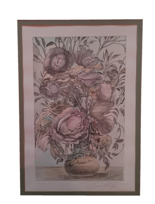 Ernst Fuchs (1930-2015), sign. Lithographie, handkol. ''Flamboyanter Strauß'' 1986