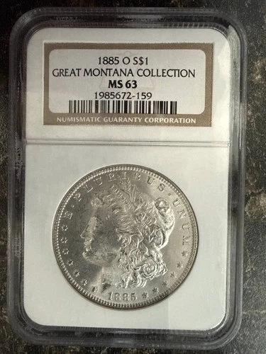 1885 O Morgan Silver Dollar NGC MS-63 GREAT MONTANA COLLECTION