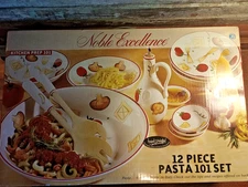 12 Piece Noble Excellence Red Trim Pasta Set~ Kitchen Prep 101 ~ NEW in Box