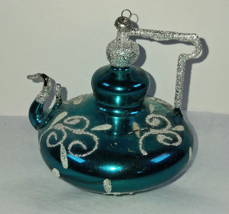 RARE Vintage Mercury Blown Glass LARGE Teapot German Christmas Ornament