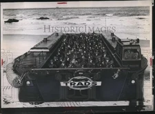 1954 Press Photo The Army Transportation Corps giant 60-ton Barg in Cape Henry