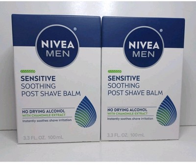 Lot of 2 Nivea Men SENSITIVE Post Shave Balm For Men 3.3 oz Soothes
