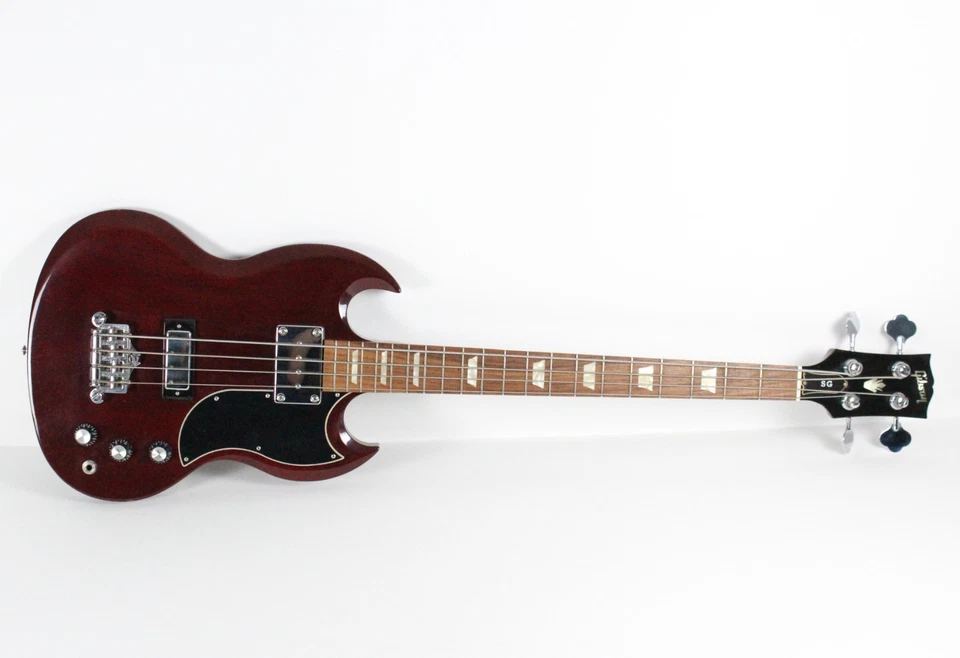 2011 Vintage Reissue Gibson SG Standard Cherry Red Bass Short Scale All Original - Image 3 of 4