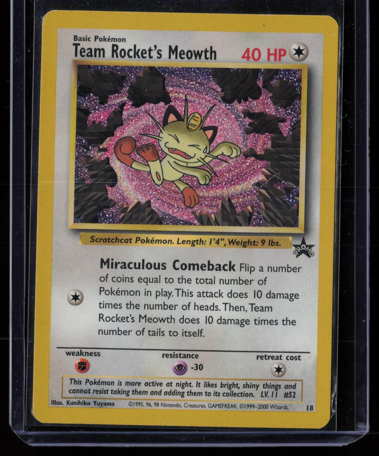 Team Rocket's Meowth 18 Pokemon Wizards Black Star Promos Promo Lightly Played