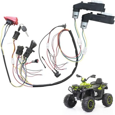 12V Motor Gearbox Wires Harness Conversion Kit Set for Power Wheels Trax Upgrade