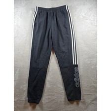 Adidas Jogger Sweatpants Mens M Black Fleece Striped Pockets Athleisure GT9435