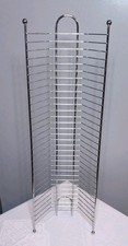 Vintage Chrome Metal Freestanding DVD Games Wire Rack - Holds 30 DVDs Gaming