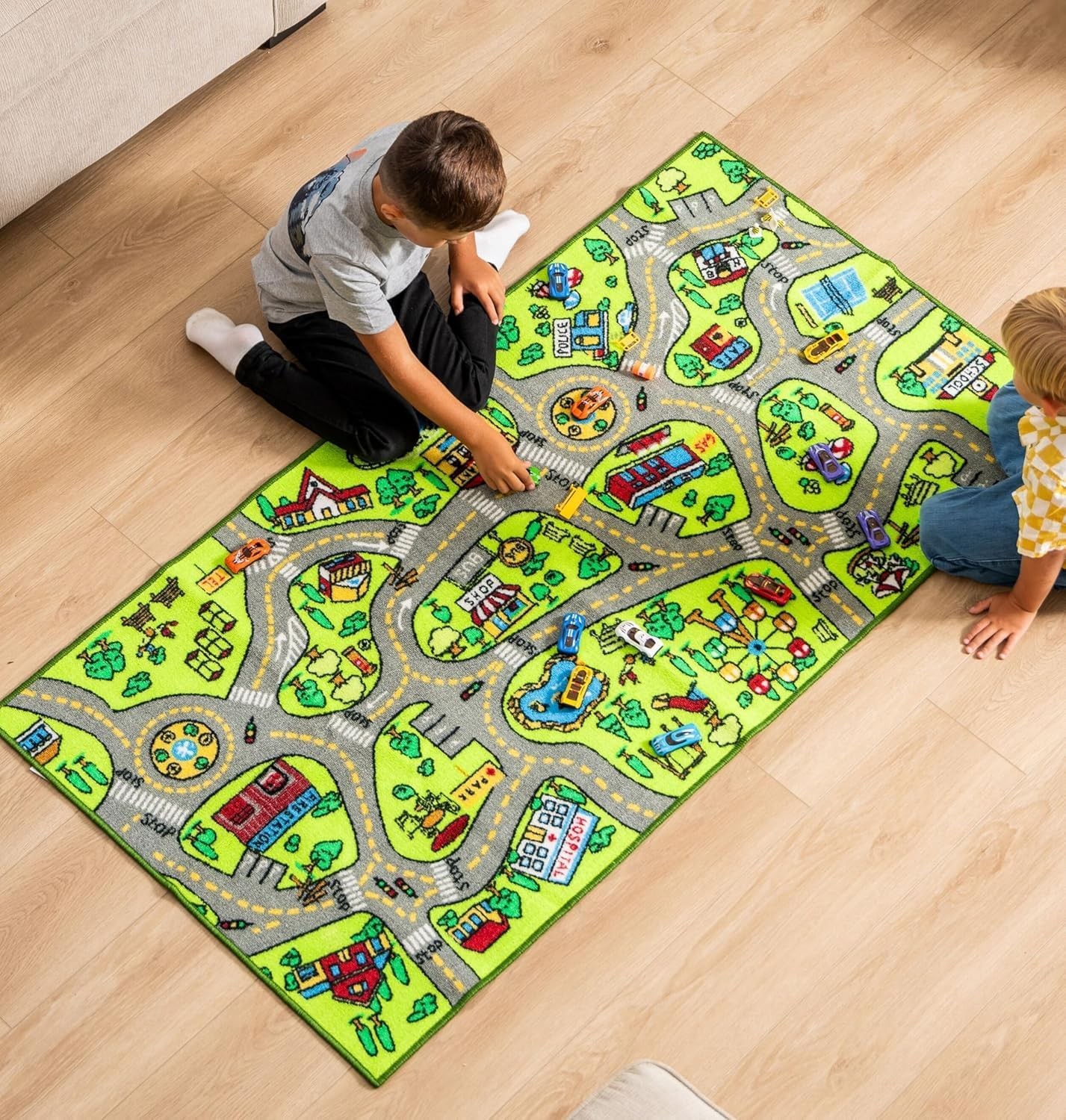 ToyVelt Car Rug for Kids – Educational Road Rug for Kids, Boys Rug & Toddler