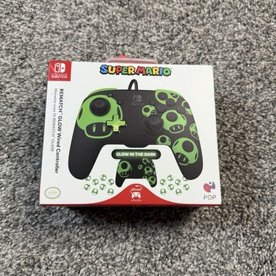 Nintendo Switch REMATCH GLOW Wired Controller 1-Up Mushroom PDP - New Open Box