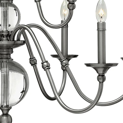Hinkley Lighting 4958 9 Light 2 Tier Candle Style Chandelier - Brass - Picture 2 of 5
