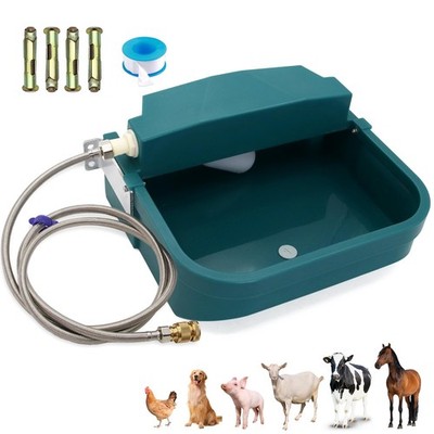 8L Automatic Animal Drinking Water Bowl with Float Valve & Drain Hole, Plasti...