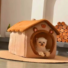 Dog House Kennel Pet Dog Cat Bed for Small Dogs Winter Warm Plush Cat Bed Nest