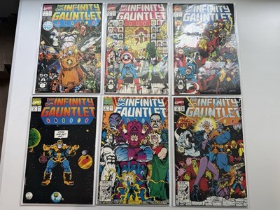 The Infinity Gauntlet #1-6 Comic Lot 1991 Marvel Starlin Perez Thanos VF To NM